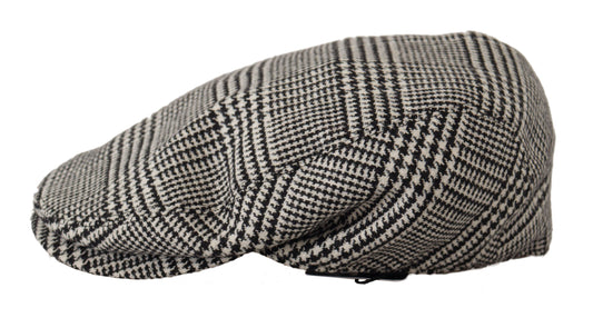 Elegant Houndstooth Newsboy Cap