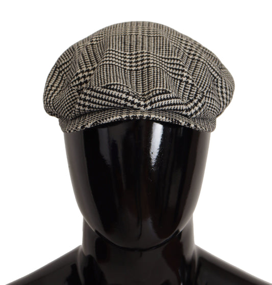 Elegant Houndstooth Newsboy Cap