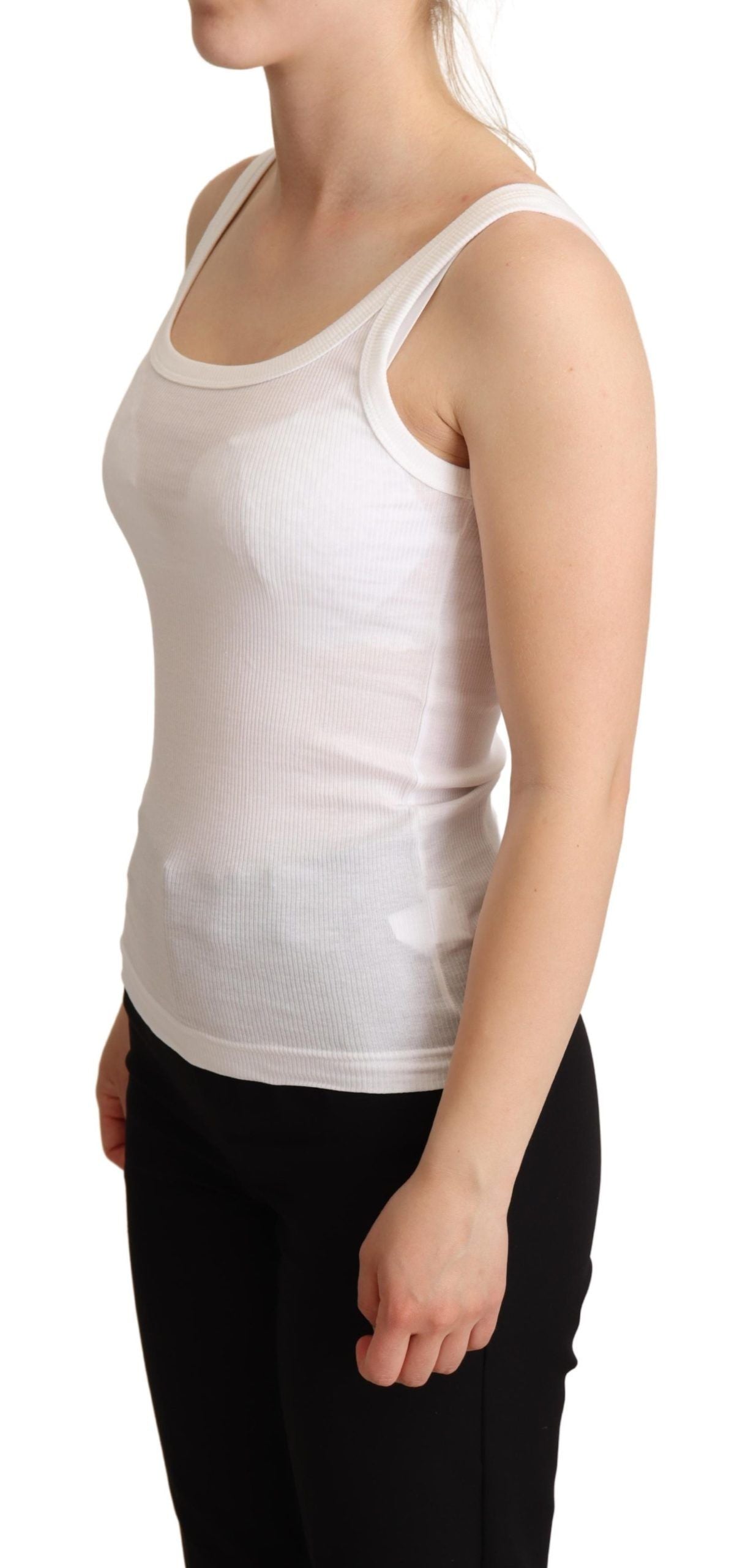 Elegant White Cotton Tank Top