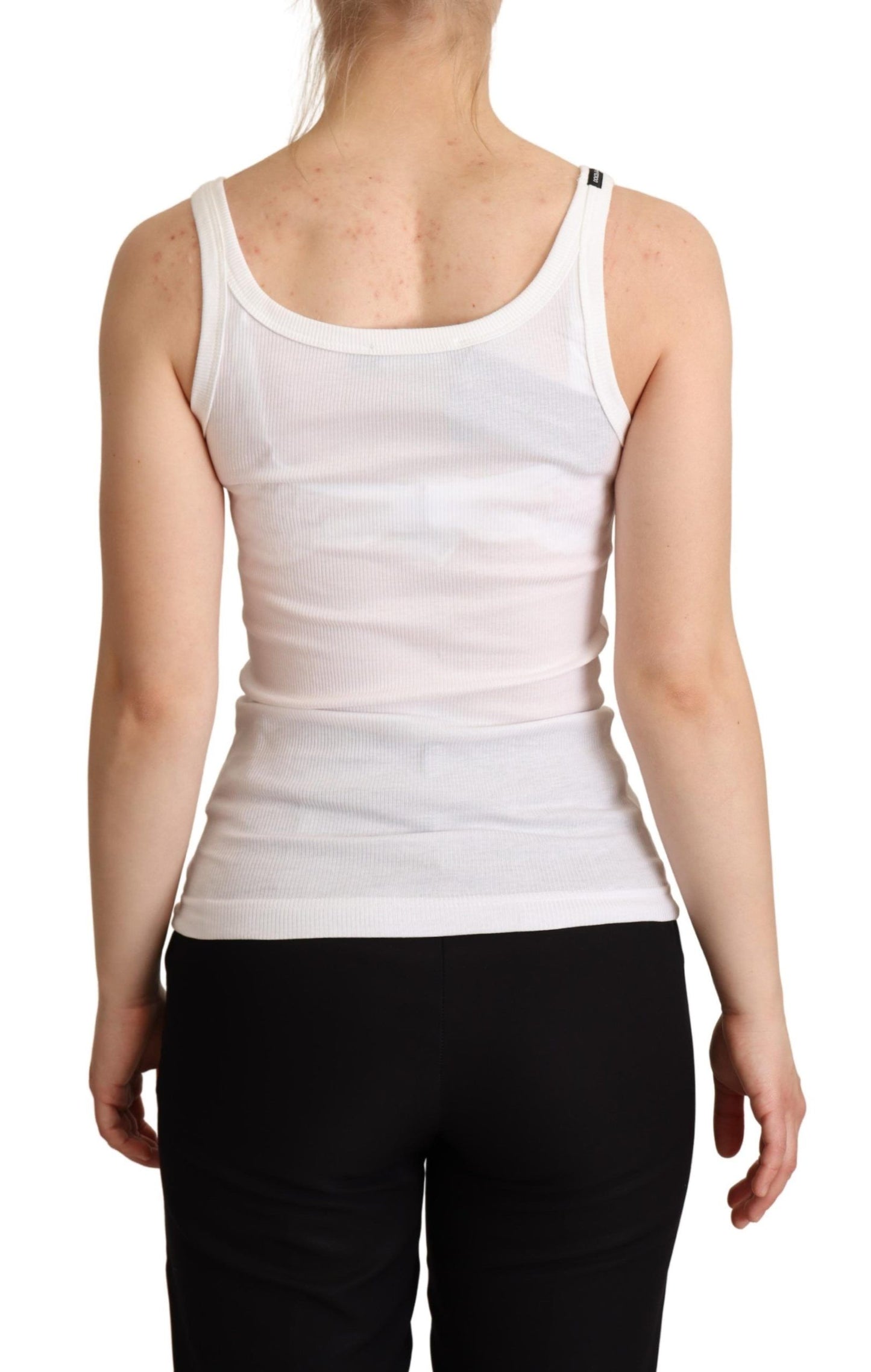 Elegant White Cotton Tank Top