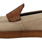 Elegant White Crocodile Leather Loafers