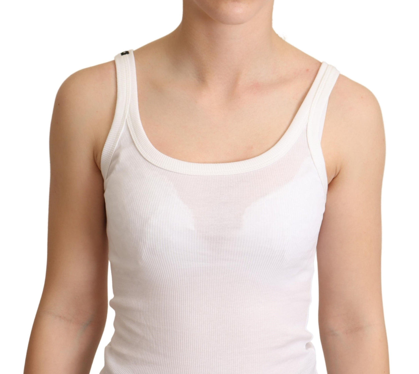 Elegant White Cotton Tank Top