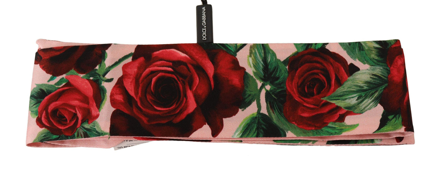 Elegant Silk Rose Print Scarf