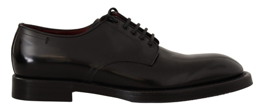 Elegant Black Leather Formal Derby Shoes