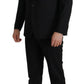 Elegant Black Three Piece Wool Suit