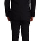 Elegant Black Three Piece Wool Suit