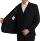 Elegant Black Three Piece Wool Suit