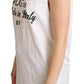 White Cotton #DG Motive Tank Top  T-shirt