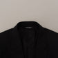 Elegant Black Three Piece Wool Suit