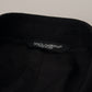 Elegant Black Three Piece Wool Suit