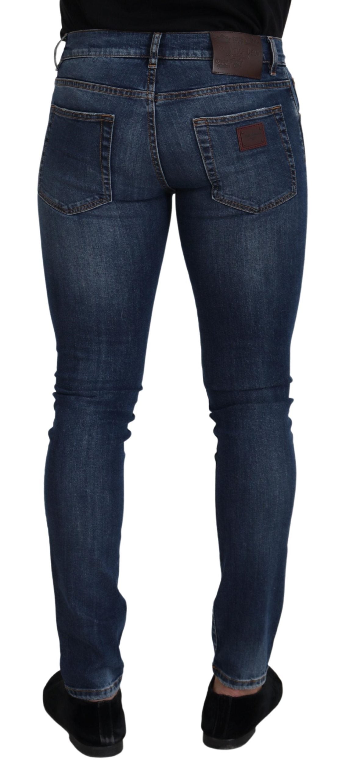 Italian Chic Blue Washed Denim Pants