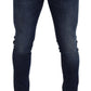 Italian Chic Blue Washed Denim Pants