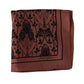 Brown Floral Silk Square Handkerchief Scarf