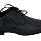 Elegant Blue Python Leather Dress Shoes