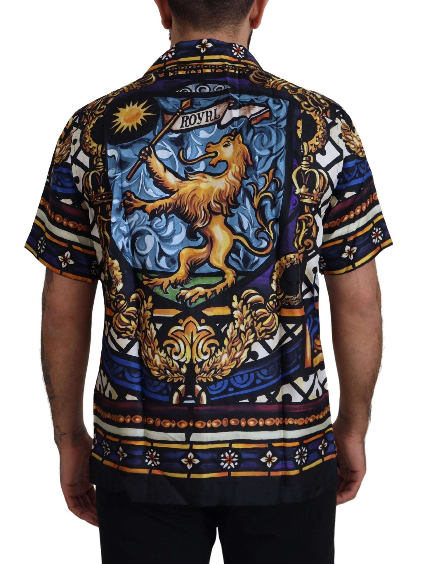 Elegant Multicolor Silk Men's Shirt