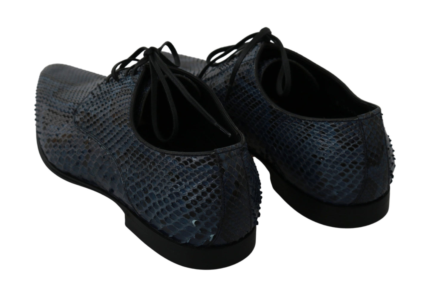 Elegant Blue Python Leather Dress Shoes