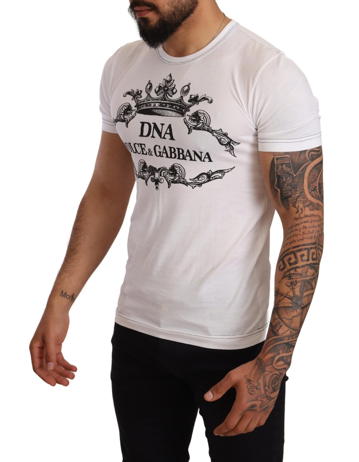 Elegant White Graphic Cotton Tee