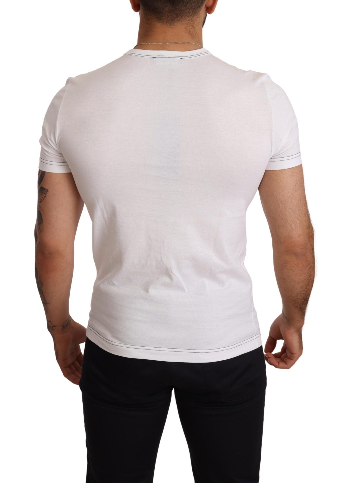 Elegant White Graphic Cotton Tee