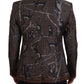 Bronze Monkey Print Silk Slim Jacket Blazer