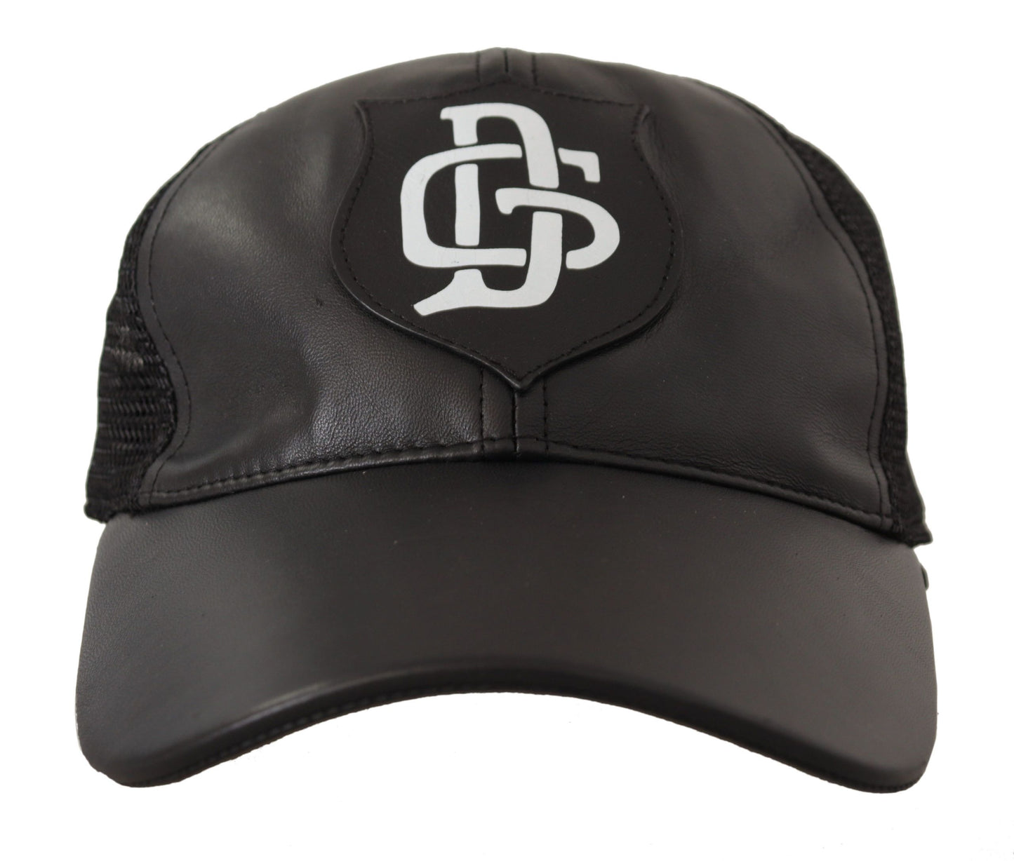 Elegant Black Leather Baseball Cap