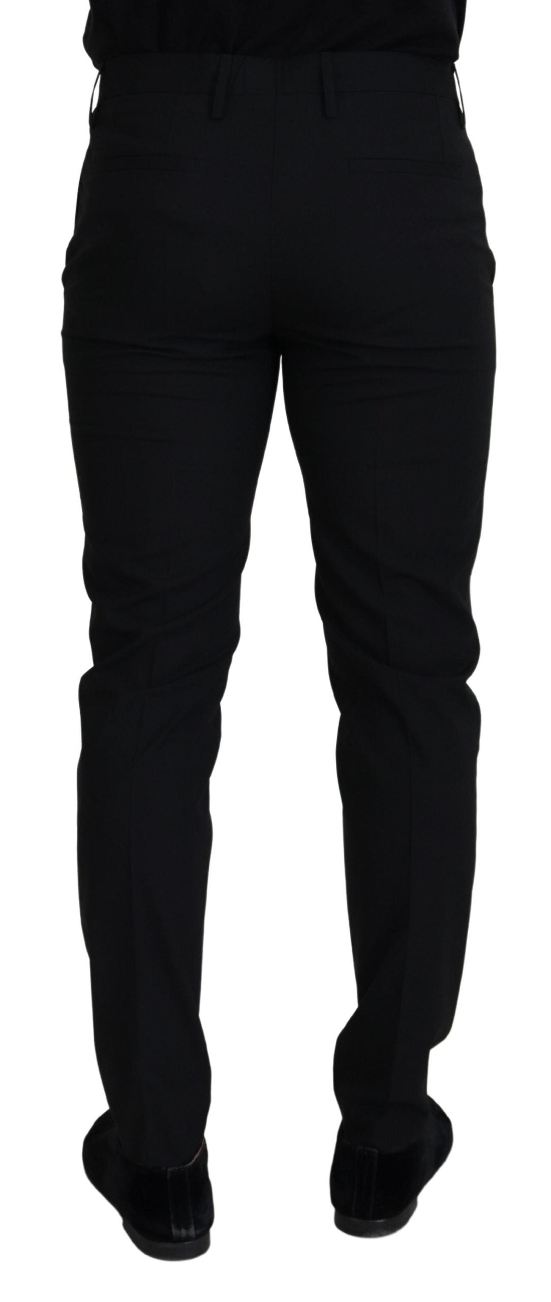 Black Polyester Chino Formal Pants