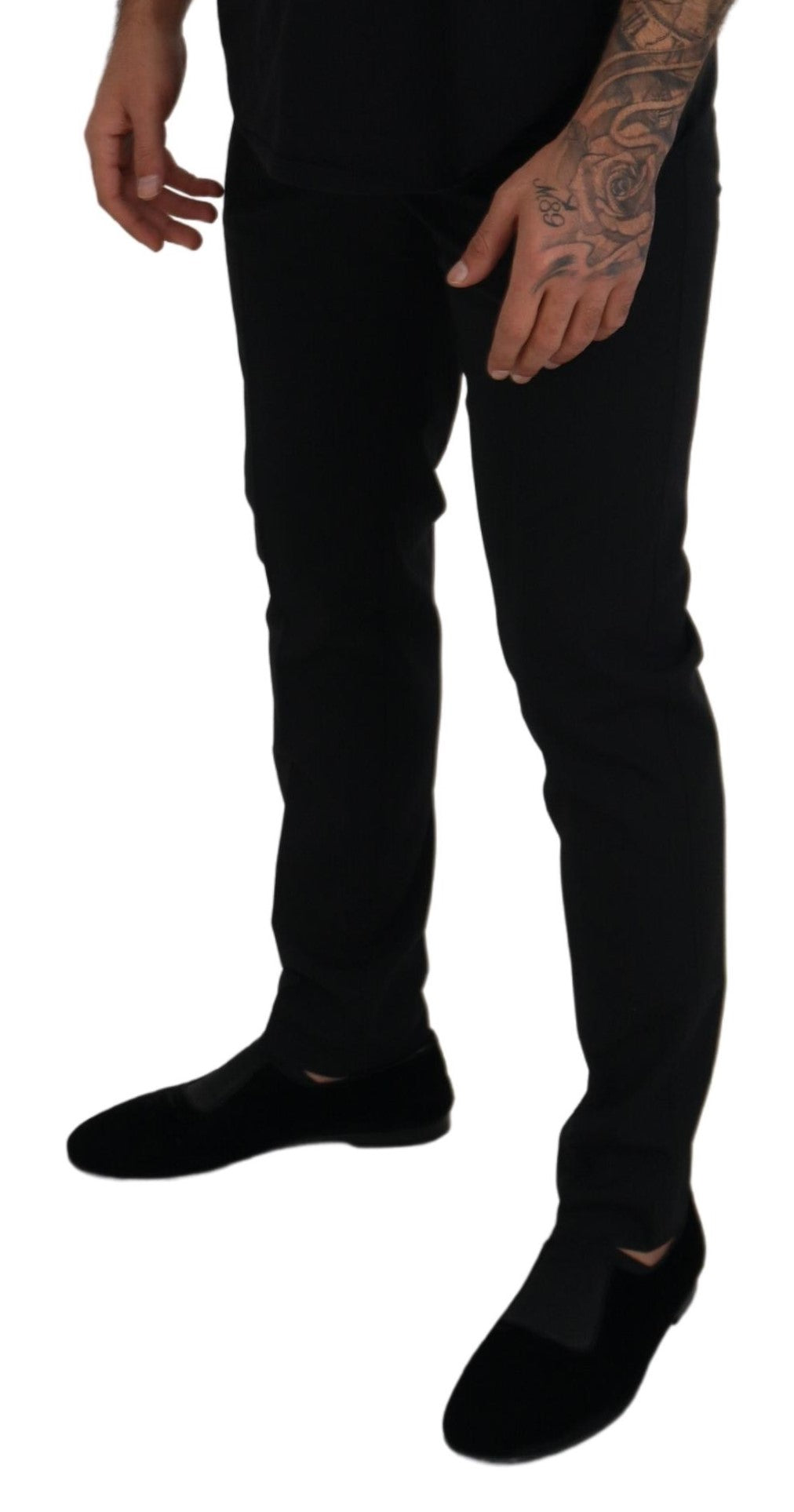 Black Polyester Chino Formal Pants