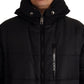 Black Nylon Hooded Parka Coat Winter Jacket