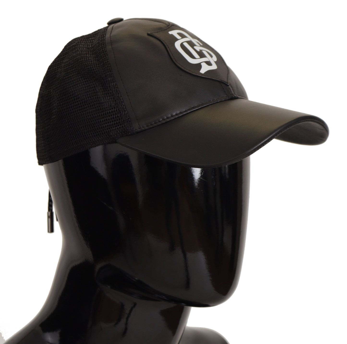 Elegant Black Leather Baseball Cap