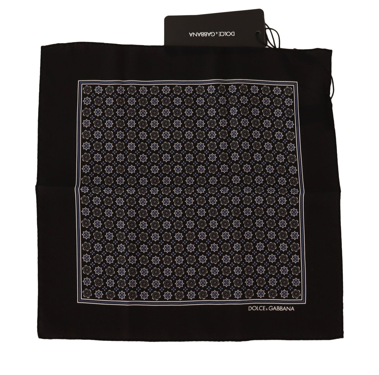 Elegant Black Silk Pocket Square Scarf