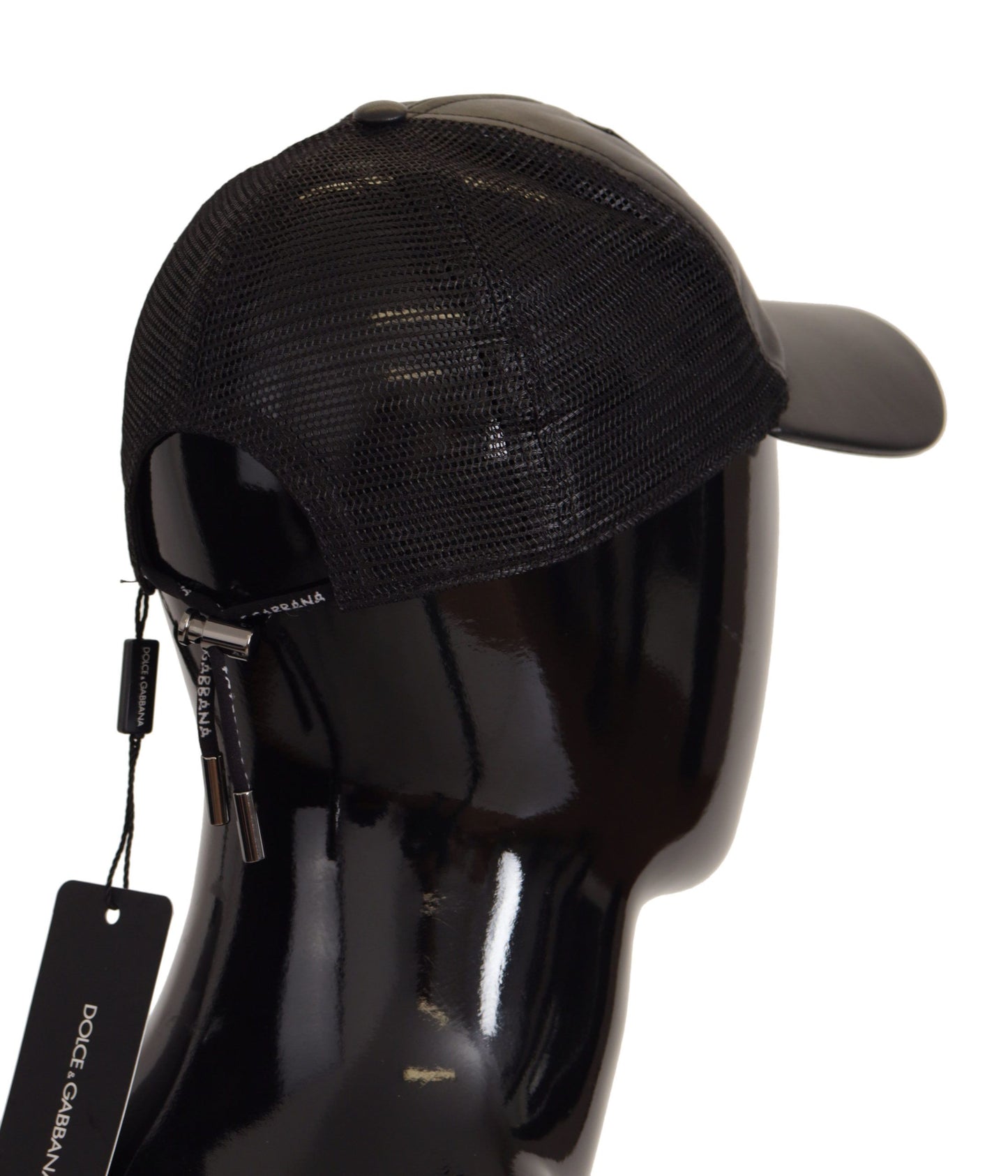 Elegant Black Leather Baseball Cap