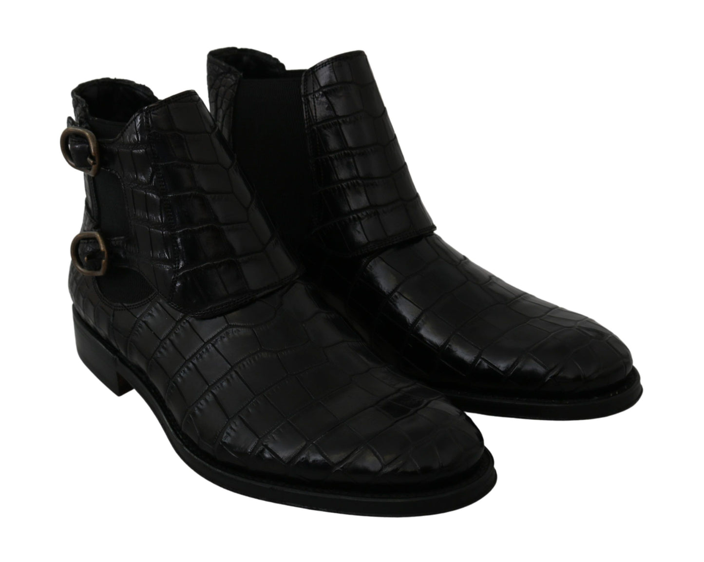 Elegant Derby Brogue Boots in Exotic Leather