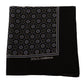 Elegant Black Silk Pocket Square Scarf