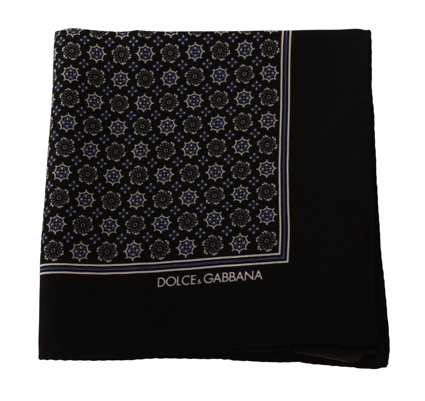 Elegant Black Silk Pocket Square Scarf