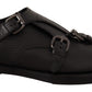 Elegant Black Monk Strap Dress Shoes