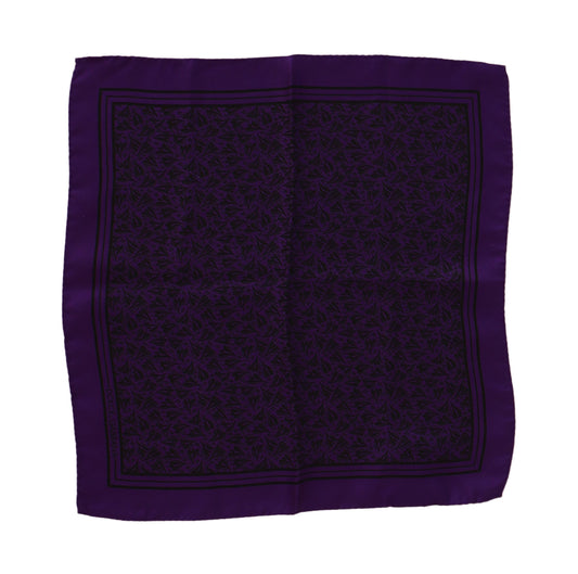 Purple Patterned Square Handkerchief Scarf