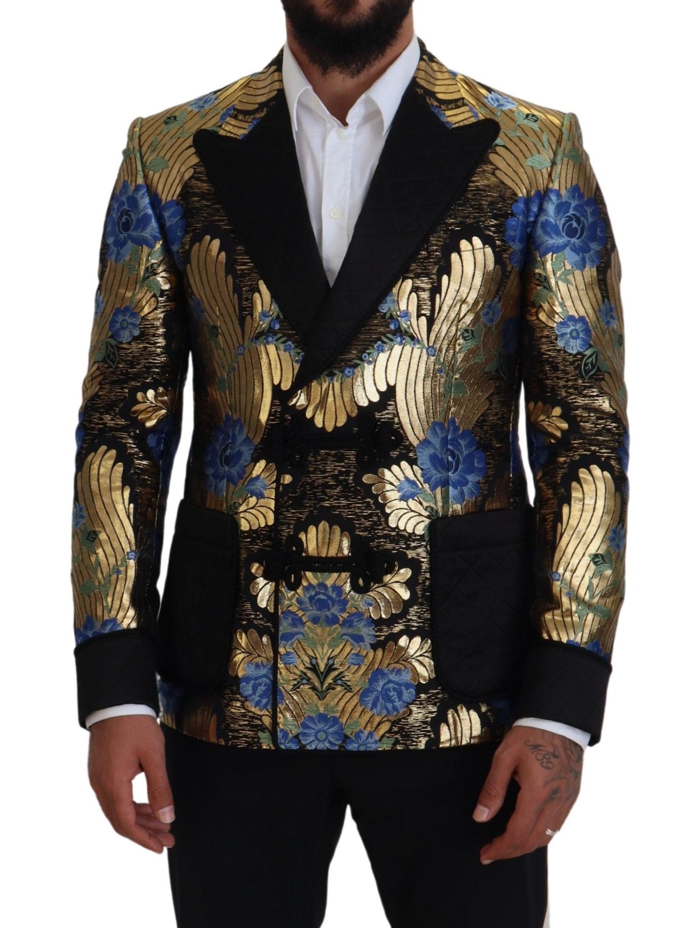 Gold Lurex Double Breasted Jacket Blazer