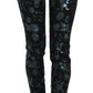 Elegant Floral Jacquard Skinny Pants