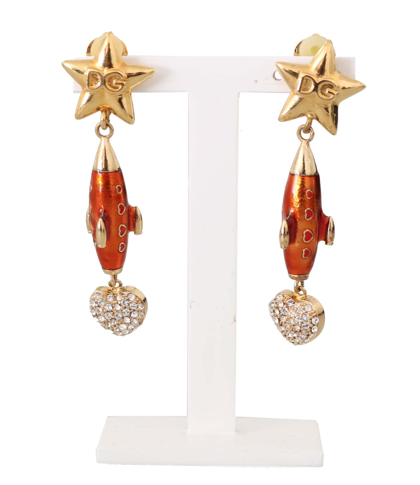 Celestial Rocket Crystal Clip-On Earrings