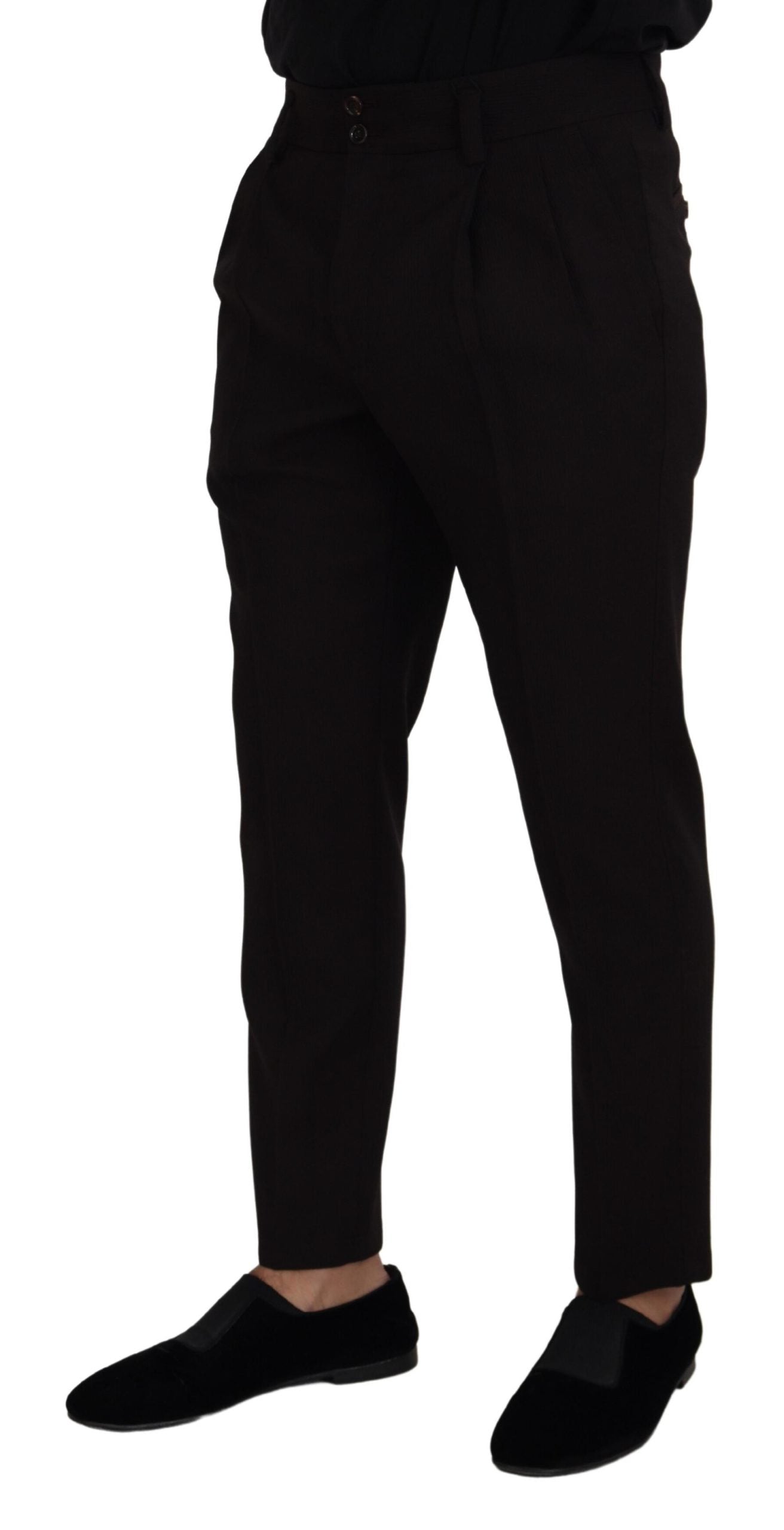 Black Wool Chino Men Formal Pants