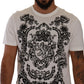 Baroque Print Crewneck White T-Shirt