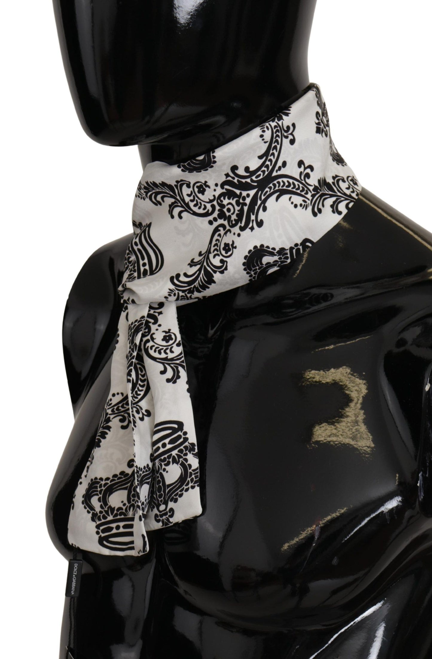 Regal Silk Men's Scarf with Crown Motif