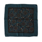 Blue Floral Silk Square Handkerchief Scarf