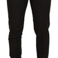 Black Brown Striped Men Formal Pants