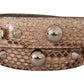 Beige Leather Shoulder Bag Strap with Gold Accents