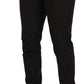 Black Brown Striped Men Formal Pants