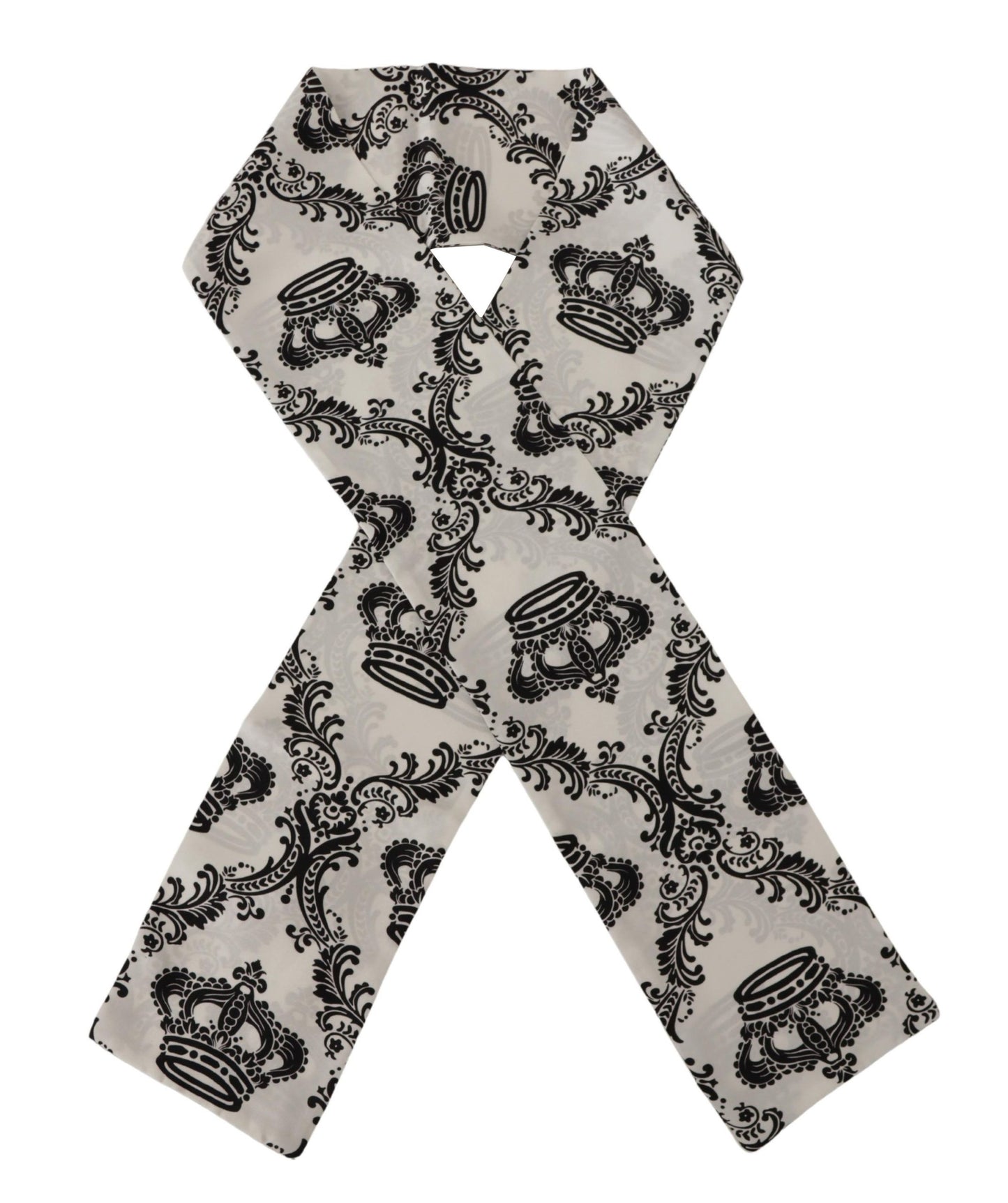 Regal Silk Men's Scarf with Crown Motif