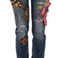 Jewel Embroidered Skinny Denim
