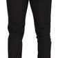 Black Brown Striped Men Formal Pants