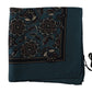 Blue Floral Silk Square Handkerchief Scarf