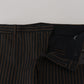 Black Brown Striped Men Formal Pants